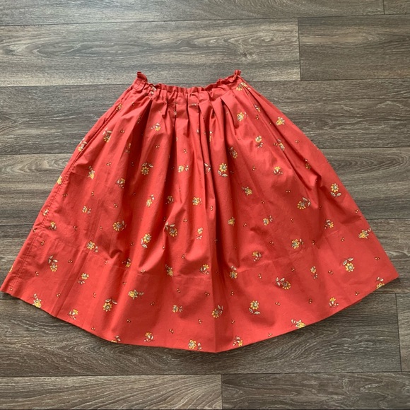Ann Mashburn red floral skirt size XS - Picture 3 of 9
